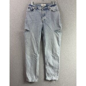 Abercrombie & Fitch the dad high rise distressed cutout jeans womens 29/8